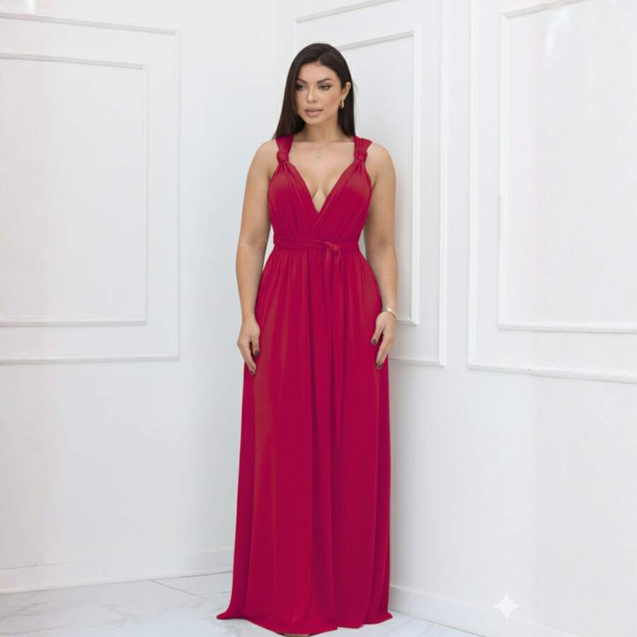 Women Dresses - 玫紅色 - 查看 1