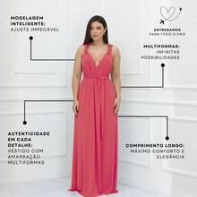 Women's Long Dress Various Ways To Use Multipurpose Infinity Tie Party Graduation Elegant - Rosado Sandía - Ver 4