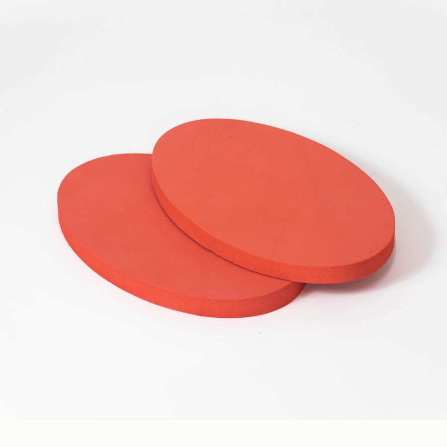Set de 2 Pads o Almohadillas Ovalado Ovaladas Súper Suaves Softy 20mm de Espesor y Dimensiones 19 x 30 cm Cojines Antideslizantes y Ergonómicos para Yoga, Pilates, Entrenamiento o Rehabilitación Espuma de Alta Densidad que Ofrece Máxima Comodidad, Amortiguación y Soporte Ideales para Rodillas, Codos o Manos Durante el Ejercicio - Naranja Coral - Ver 1