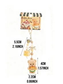 Móc khóa hình vuông bằng nỉ hình gấu bơ, chất liệu vải nhung mềm mại, gấu cầm khối lập phương màu vàng + khay màu xanh lá cây, trang trí bằng hạt gỗ + mặt dây chuyền bạc + nơ, tay nghề thủ công tinh tế & chi tiết tinh tế, cảm giác ấm áp dễ thương, mặt dây chuyền túi đa năng & phụ kiện chìa khóa, lý tưởng cho người hâm mộ phim hoạt hình & thanh thiếu niên, quà tặng sinh nhật hoàn hảo, quà tặng bạn gái đáng yêu & quà tặng cho người yêu & bạn bè - bánh mỳ - Xem 10