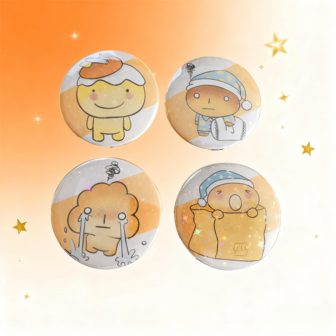 1/4枚，5.8厘米（2.28英寸）日式动漫风格吐司人徽章，可爱卡通胸针，适合别在夹克、帽子、包包和背包上。可爱卡通面包人物徽章，可别在夹克、帽子、包包、背包上，日式风格配饰。