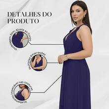 Women's Long Dress Various Ways To Use Multipurpose Infinity Tie Party Graduation Elegant - Azul Marino - Ver 6
