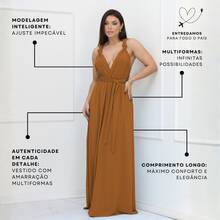 Women's Long Dress Various Ways To Use Multipurpose Infinity Tie Party Graduation Elegant - Camel - View 4