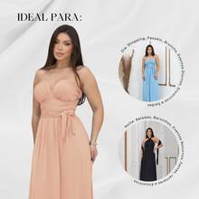 Women's Long Dress, Multiple Ways To Wear, Multi-Use, Tie-Front, Infinity Style, Party, Graduation, Elegant - Salmón - Ver 5