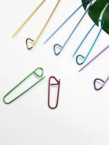 6pcs Large Colorful Aluminum Safety Pins, Lightweight Rust-Resistant Pins For Knitting, Sewing, Clothing DIY Crafts - Multicolor - View 9