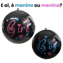 Bola Chute Chá Revelação Menino Menina Bebe Festa Luxo - Azul - Visão 2