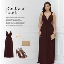 Women's Long Dress - Multiple Ways To Wear - Tie Detail - Infinity Style - Perfect For Parties, Graduations, Weddings, Christenings - Rust Brown - View 7