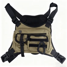 4 opzioni di colore Borsa a tracolla in tessuto Oxford da uomo, gilet tattico da esterno, gilet da ciclismo da esterno, zaino multifunzionale - Multicolore - Visualizzare 4