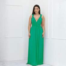 Women Dresses - Olive Green - View 1