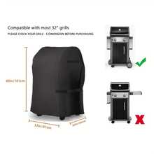 Outdoor Grill Cover 32 Inch Heavy Duty Windproof UV Resistant For Most Brands Brinkmann Char Broil Holland Durable All Weather Barbecue Cover, Women's Day, Travel Essentials, Wedding Favors, Y2k, Bedroom, Car Accessories Women, Kitchen Decor,Kitchen Decor,Household Items - Black - View 6