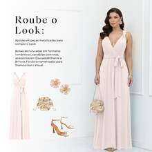 Women's Long Dress - Multiple Ways To Wear - Tie Detail - Infinity Style - Perfect For Parties, Graduations, Weddings, Christenings - 淺粉紅色 - 查看 7