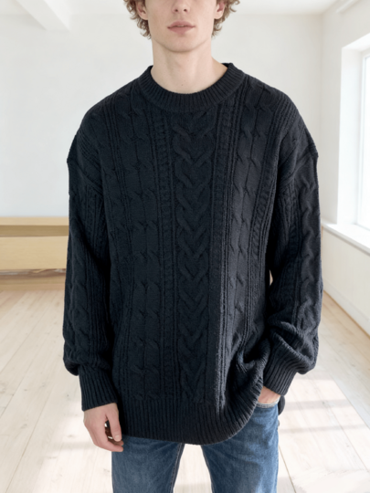 Pull tricoté à col rond grande taille pour hommes, et Top décontracté cool, style automne/hiver, style grunge