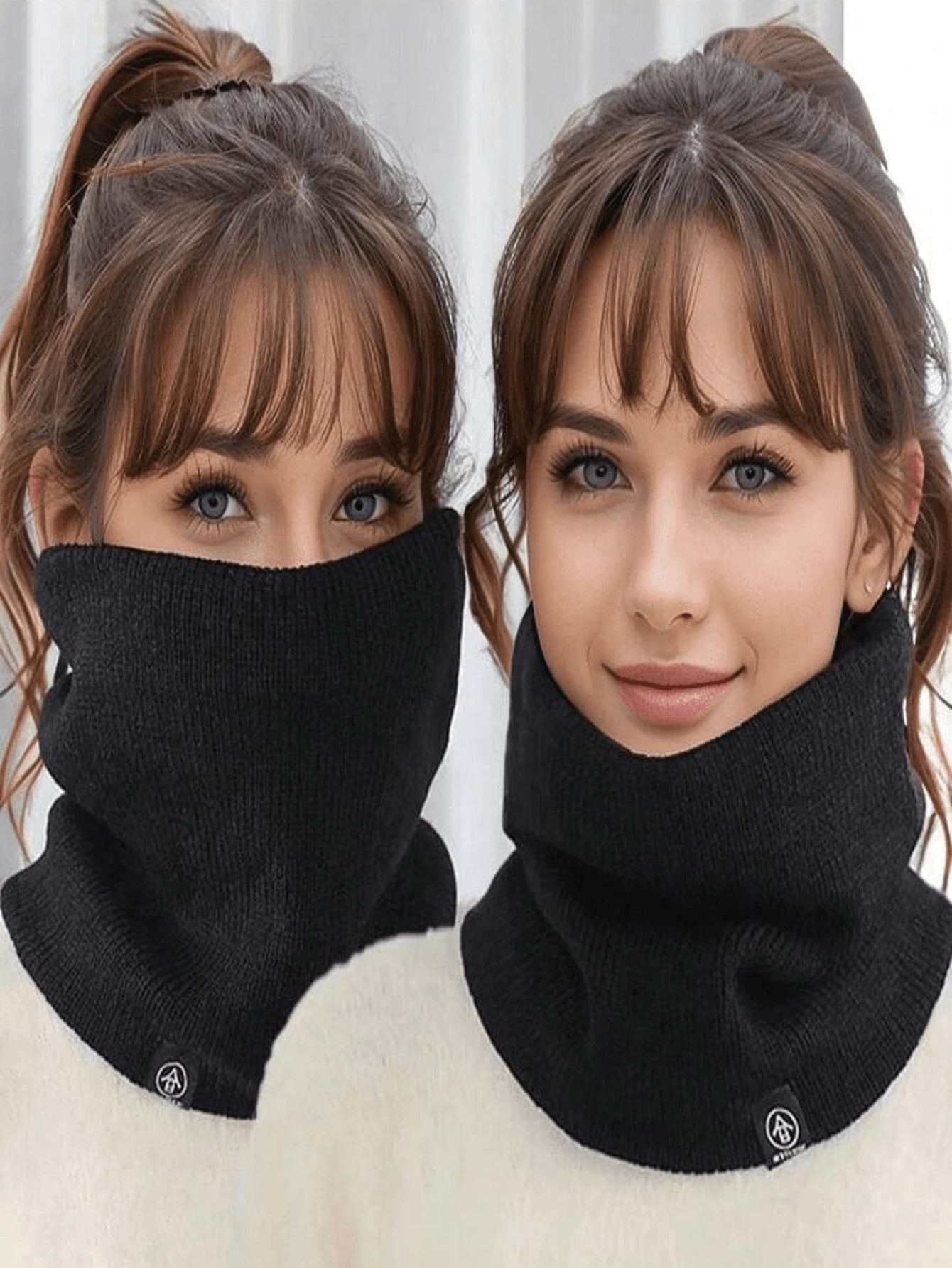 1Pc Multifunctional Fleece Neck Gaiter - Winter Warm Windproof Mask Scarf For Men & Women, Thick Cold Weather Protection For Ski & Outdoor Sports - Nhiều màu - Xem 1