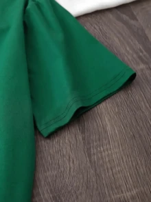 Camiseta playera gráfica dama mujer manga corta cuello redondo casual cómoda fresca ligera moderna juvenil corte regular estampado botas vaqueras flores flor floral sombrero femenina cowboy - Verde - Ver 4