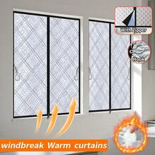 AIYYIPA Quilted Insulation Window Film - Winter Warmth Zippered Window Curtains, Polyester & Aluminum Screen, Blocks UV Rays, Double Sided Curtains For Bedroom, Living Room, Easy Install, Home Insulation Film - Multicolor - View 3