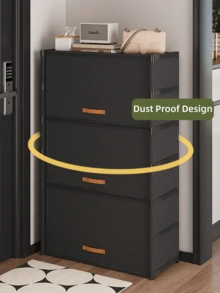 1件多功能防尘鞋架带盖，可作衣架、置物架，超强承重，节省空间，坚固时尚，防尘，易于组装和拆卸，便携，适用于客厅、卧室、玄关、办公室、家庭，多层收纳，节日礼物、圣诞礼物、儿童礼物。 - 彩色 - 查看 4