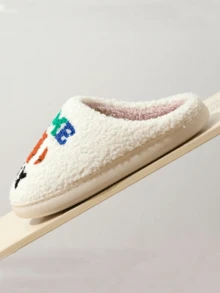 白色字母DIY拖鞋舒适居家简约大方时尚可爱居家拖鞋居家鞋地板拖 - 白色 - 查看 6