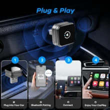 REMAX Adaptador inalámbrico 2 en 1 compatible con Apple CarPlay y Android Auto; tamaño mini; plug and play; adaptador inalámbrico de CarPlay compatible con iPhone iOS 6+, Android 11+, conexión rápida y estable; accesorios para automóvil, artículos de automóvil súper prácticos - M4 - Ver 8