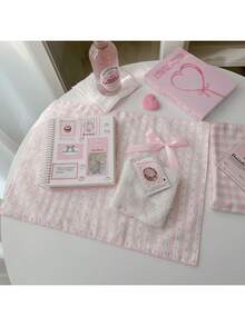 1件/6件装韩式ins风格子波点餐巾，营造氛围的桌面软装，用途广泛，可用于用餐、摄影、防尘