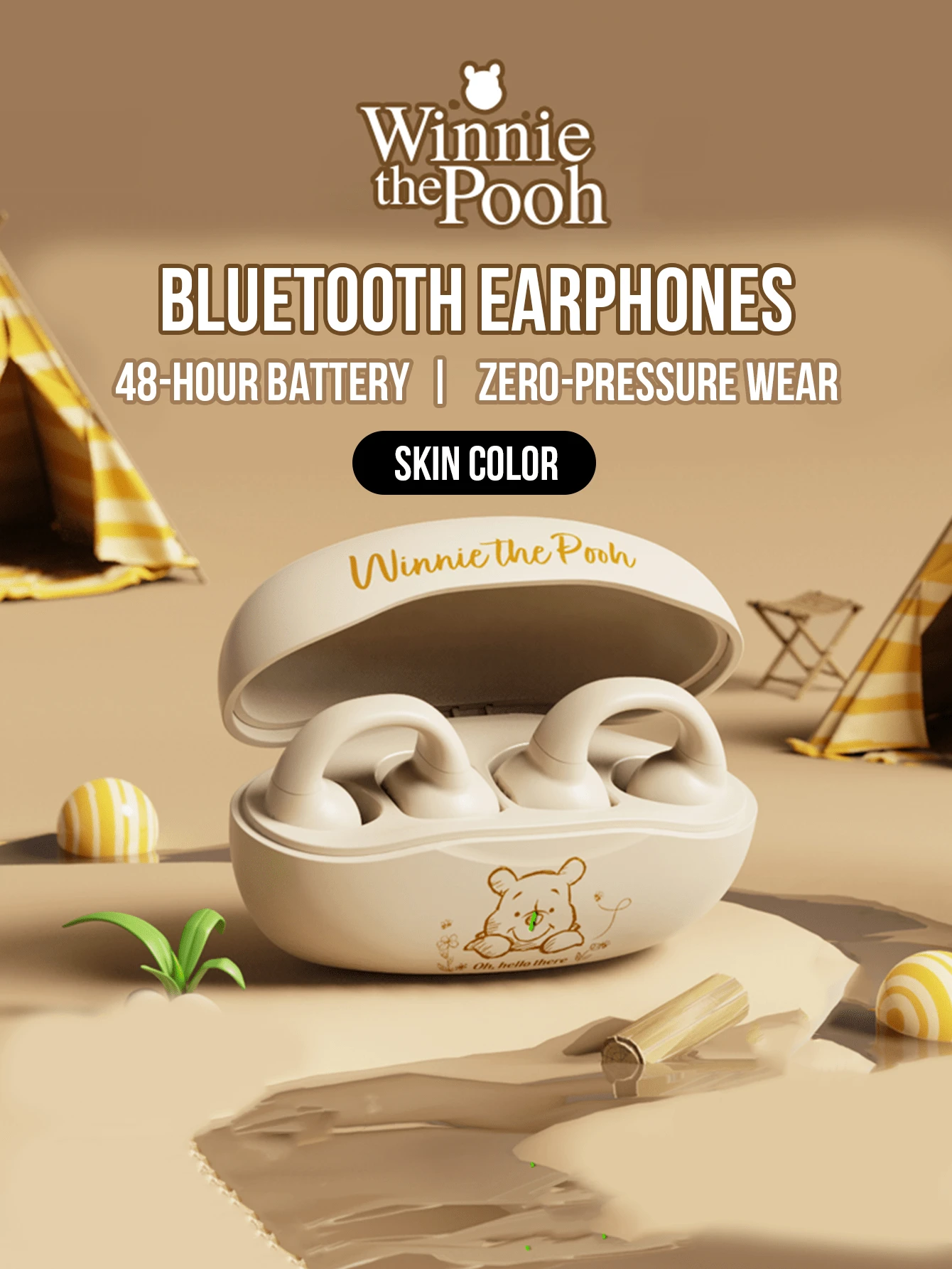 J01 Hi-Fi 蓝牙 5.3 耳机 - 48 小时超长续航，3.7V 200mAh 电池容量，360° 防漏音，CVC 超清晰通话降噪，快速自动配对，迷你隐形佩戴，蜜罐卡通充电盒，IPX4 防水防汗，触控操作，Type-C 快充，适合儿童、青少年、女孩、旅行、健身、学校、办公室及各种场合。