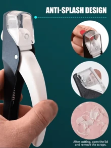 1pc Upgraded Anti-Splash One-Piece Nail Clipper, Specialized For Nail Extension, French Manicure Nail Clipper, U-Shaped DIY Clipper, Nail And Hand Care Tool - Precise And Durable, Professional Manicure Tool, Suitable For Acrylic Extension, Nail Art Salon, Home Use, Christmas Gift