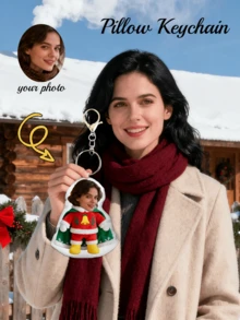 1pc Customized Photo Keychain, Personalized Keychain, Suitable For Autumn, Winter, Applicable For Father's Day, Mother's Day, Halloween, Christmas Eve, Valentine's Day, Birthday, Personalized Anniversary - Christmas Cloak Design - Multicolor - View 2
