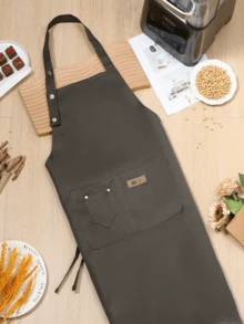 可调节围裙 - 男女通用，帆布/厚帆布材质，厚实耐用，肩带可调节，多个口袋，透气四季皆宜 - 适用于绘画、陶艺、园艺、烹饪和餐饮工作 - 厨师围裙、家用厨房围裙、餐厅工作围裙、时尚围裙、耐磨围裙、女士围裙、男士围裙、园艺围裙、绘画围裙、美甲沙龙围裙。