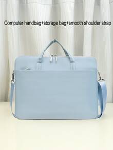 2 件多功能笔记本电脑内胆包，轻巧简约设计，可容纳 14 英寸笔记本电脑教室笔记本电脑包教室包教师储物包教室整理包笔记本电脑/电脑/单肩包 Ins/Y195k 款式便携式女士/男士/女孩/男孩/女性/男士可爱防水防震/防水包轻巧便携简约带电脑隔层大容量学校办公室女士工作通勤多功能 - 藍白色 - 查看 3
