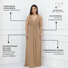Women's Long Dress - Multiple Ways To Wear - Tie Detail - Infinity Style - Perfect For Parties, Graduations, Weddings, Christenings - 沙 - 查看 4