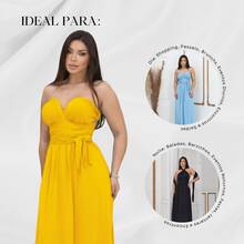 Women's Long Dress - Multiple Ways To Wear - Tie Detail - Infinity Style - Perfect For Parties, Graduations, Weddings, Christenings - 黃日 - 查看 5