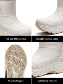 CAMEL CROWN Outdoor Boots, Warm Fleece Snow Boots, Waterproof Anti-Slip For Winter - White - View 4