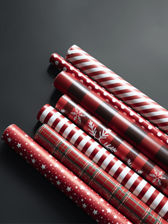 1pc Festive Red Plaid Snowflake Pattern Gift Wrapping Paper, Suitable For DIY Gift Decoration, Applicable For Valentine's Day, Christmas, Wedding And Birthday Occasions. Random Style.