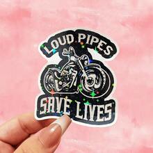 Loud Motorcycle Safety Stickers, Motorcycle Vinyl Stickers Suitable For Laptops, Tablets, Water Bottles, Phone Accessories, Cups, Car Walls & Windows, Helmets