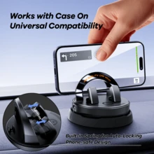 REMAX Car Phone Mount, 360° Rotation & Tilt Adjustment, Vertical/Horizontal View, Stable Vibration-Free Hold, Universal Compatible Car Accessory - Black - View 6