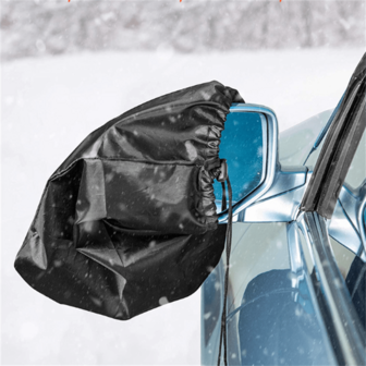 2 Packs Snow Rearview Mirror Covers, Adjustable Strap-On Rearview Mirror Covers, Suitable For Most SUVs And Cars, Easy To Install And Remove, Universal Truck Accessories, Black, Winter Car Accessories, Compact Rearview Mirror Covers, Universal Size, Outdoor Sun And Dust Protective Oxford Cloth Covers, Rearview Mirror Protectors