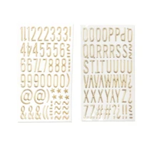 3D立体烫印英文字母气泡贴纸，立体金色视觉效果，1英寸大尺寸单张装饰贴纸，DIY手账配件金属立体粘贴贴纸，毕业帽装饰，节日礼物装饰贴纸，适用于DIY手工、剪贴簿、日记本、水瓶、笔记本电脑、手机壳等。返校用品，毕业季装饰贴纸 - 金色 - 查看 18