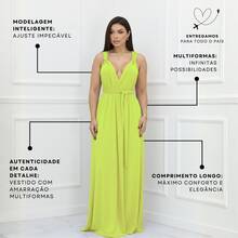 Women's Long Dress Various Ways To Wear Infinity Tie Party Graduation Wedding Baptism - 青檸色 - 查看 4