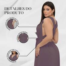 Women's Long Dress - Multiple Ways To Wear - Tie Detail - Infinity Style - Perfect For Parties, Graduations, Weddings, Christenings - 葡萄 - 查看 6