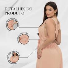 Women's Long Dress - Multiple Ways To Wear - Tie Detail - Infinity Style - Perfect For Parties, Graduations, Weddings, Christenings - Salmon - View 6
