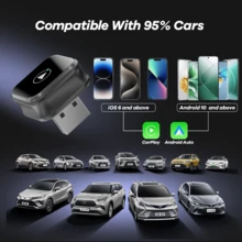 REMAX Adaptador inalámbrico 2 en 1 compatible con Apple CarPlay y Android Auto; tamaño mini; plug and play; adaptador inalámbrico de CarPlay compatible con iPhone iOS 6+, Android 11+, conexión rápida y estable; accesorios para automóvil, artículos de automóvil súper prácticos - M4 - Ver 12