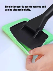 3pcs Upgraded High Density Reusable Microfiber Cleaning Pads With 180° Rotatable Head Car Windshield Cleaner Tool Kit, Suitable For Cars, Trucks, SUVs And RVs, Also Applicable For Kitchen, Bathroom, Furniture, Mirrors, Ceramics, Shower Enclosures, Effectively Removes Fog And Moisture - Multicolor - View 5