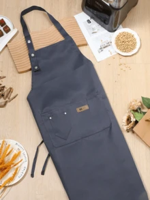 可调节围裙 - 男女通用，帆布/厚帆布材质，厚实耐用，肩带可调节，多个口袋，透气四季皆宜 - 适用于绘画、陶艺、园艺、烹饪和餐饮工作 - 厨师围裙、家用厨房围裙、餐厅工作围裙、时尚围裙、耐磨围裙、女士围裙、男士围裙、园艺围裙、绘画围裙、美甲沙龙围裙。