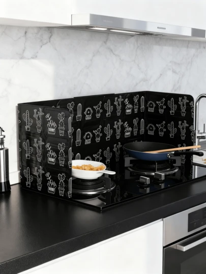 200克轻质铝箔厨房防溅罩，不粘锅盖，燃气灶隔热罩，耐热耐油烹饪配件，可折叠，不接触食物