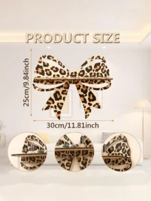 [Delivery Within 2-7 Days In The United States]1PC Leopard Bow Wooden Wall-Mounted Display Shelf - Decorative Jewelry Holder With Leopard Print Bow Design, Premium Wooden Construction & Wall-Mounted Installation, Perfect For Displaying Necklaces, Earrings, Bracelets, Crystals, Small Plants & Cute Trinkets, Also For Storing Beauty Tools, Hair Accessories & Mini Decor Items, Suitable For Bedroom Walls, Living Room, Vanity Areas, Dorm & Studio Spaces, Entryways, Ideal For Women, Teen Girls, Makeup Enthusiasts, Jewelry Lovers & Home Decor Aficionados, Leopard Bow Shape Adds Playful Charm To Any Space, High-Quality Wood Ensures Sturdiness & Durability, Wall-Mounted Design Saves Desktop/Counter Space, Easy To Install With Included Hardware, Blends With Modern, Bohemian Or Cute Decor Styles, A Charming Gift For Birthdays, Graduations, Housewarmings & Holidays,  Keeps Small Items Organized While Enhancing Room Aesthetics, Key Holder,Living Room Deccor,Wall Decor,Room Acesories,Room Stuff - 多色 - 查看 7
