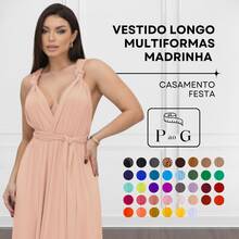 Women's Long Dress - Multiple Ways To Wear - Tie Detail - Infinity Style - Perfect For Parties, Graduations, Weddings, Christenings - Salmon - View 2