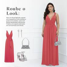 Women's Long Dress Various Ways To Use Multipurpose Infinity Tie Party Graduation Elegant - Rosado Sandía - Ver 7