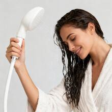 1 Piece Portable Handheld Faucet Sprayer, Ergonomic Design - Easy To Install Faucet Adapter, Shower Head Filtro De Ducha For Shampooing And Pet Bathing, Durable ABS Material, Great For Home, Travel And RV Use, White With Yellow Accents, Compact And Lightweight Bathroom Accessory, Travel Essentials | Ergonomic Sprayer | Lightweight Sprayer - 白色 - 查看 3