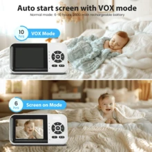 Smart Baby Monitor With 2 Cameras And Audio,App,Long Range,Night Vision,Temperature Sensor,2 Way Talk, Feeding Clock And Lullabies,Home Use - trắng - Xem 6