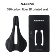 Sillín hueco y transpirable impreso en 3D HASSNS, asiento de carbono de nariz corta para bicicleta de carretera y bicicleta de montaña de competición - Negro - Ver 12