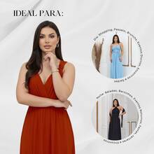 Women Dresses - Màu Cam cháy - Xem 5
